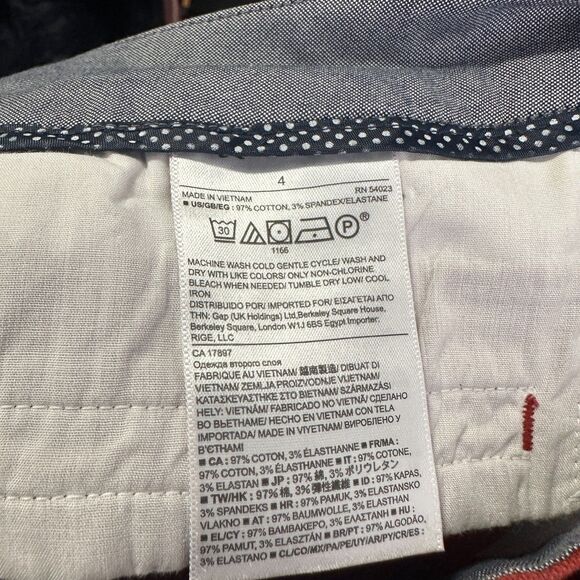 Banana Republic Hampton Fit Red Ankle Pants Women’s Size 4 Stretch Cotton - Picture 7 of 8